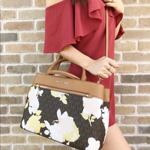 Michael Kors Hailee Satchel Bag Wallet set floral - Picture 3 of 8